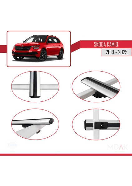 Skoda Kamiq 2019 ve Sonrası ile Uyumlu Basıc Model Ara Atkı Tavan Barı Gri 2 Adet fırsatları