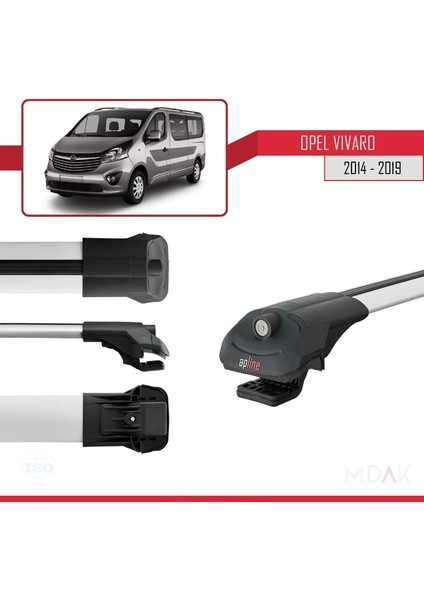 Opel Vivaro B 2014-2019 Arası ile Uyumlu Ace-1 Ara Atkı Tavan Barı Gri 2 Adet modelleri