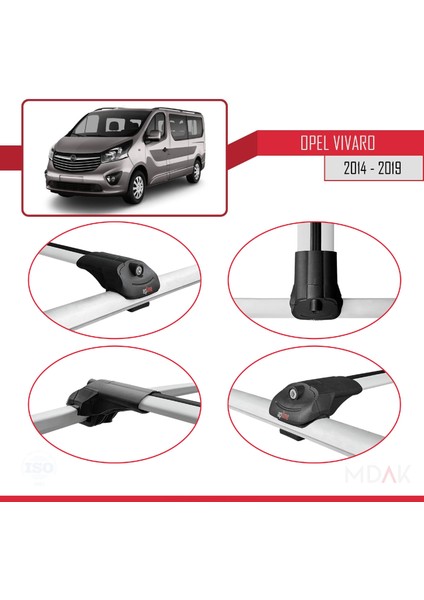 Opel Vivaro B 2014-2019 Arası ile Uyumlu Ace-1 Ara Atkı Tavan Barı Gri 2 Adet fırsatları