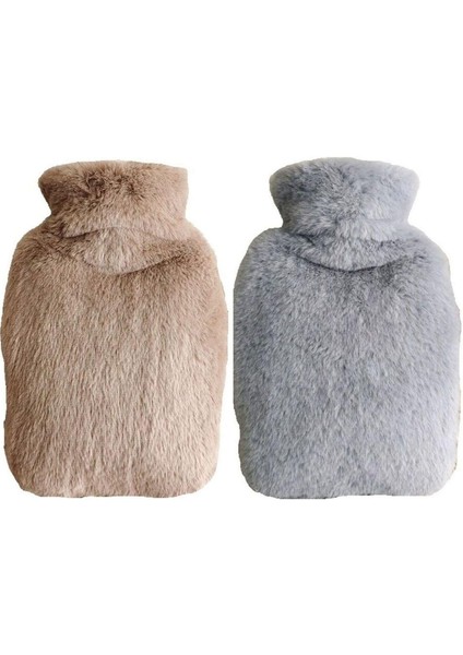 Sıcak Su Torbası 2 Adet yan Cepli Peluş Termofor 27x17x2 cm 750 ml