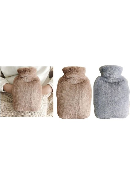 Sıcak Su Torbası 2 Adet yan Cepli Peluş Termofor 27x17x2 cm 750 ml