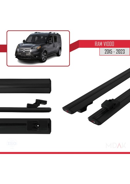 Ram V1000 2015-2022 Arası ile Uyumlu Basıc Model Ara Atkı Tavan Barı Siyah 2 Adet modelleri