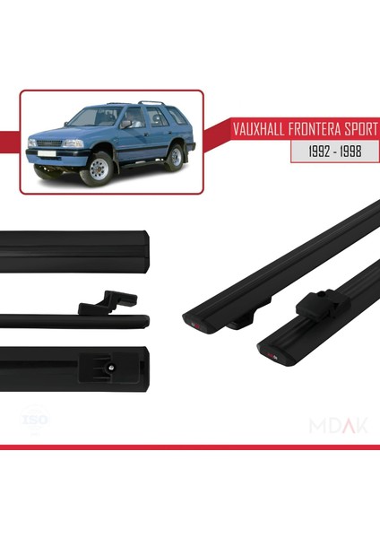Vauxhall Frontera Sport 1992-1998 Arası ile Uyumlu Basıc Model Ara Atkı Tavan Barı Siyah 2 Adet modelleri