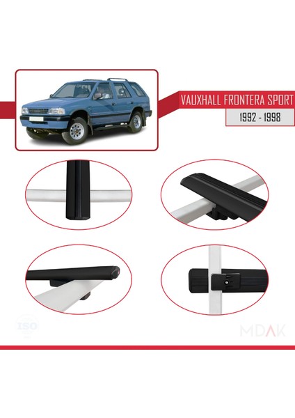 Vauxhall Frontera Sport 1992-1998 Arası ile Uyumlu Basıc Model Ara Atkı Tavan Barı Siyah 2 Adet fırsatları
