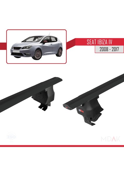 Seat Ibiza 4 (6j) 2008-2017 Arası ile Uyumlu Ace-4 Ara Atkı Tavan Barı Siyah 2 Adet fırsatları