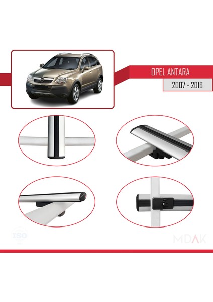 Opel Antara 2007-2016 Arası ile Uyumlu Basıc Model Ara Atkı Tavan Barı Gri 2 Adet fırsatları