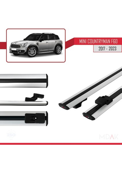 Mini Countryman 2 (F60) 2017-2023 Arası ile Uyumlu Basıc Model Ara Atkı Tavan Barı Gri 2 Adet modelleri