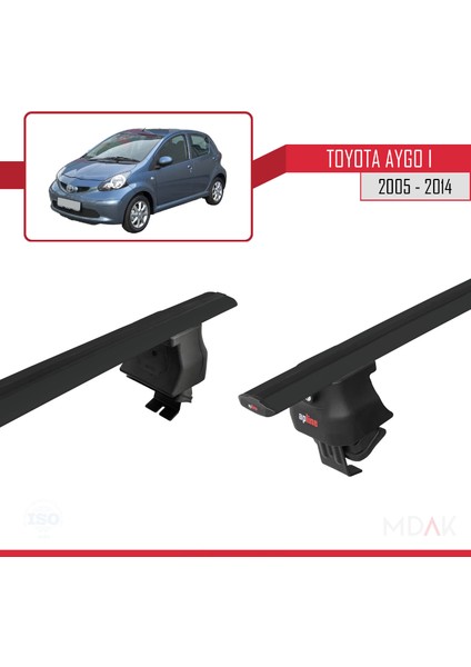 Toyota Aygo 2005-2014 Arası ile Uyumlu Ace-4 Ara Atkı Tavan Barı Siyah 2 Adet fırsatları
