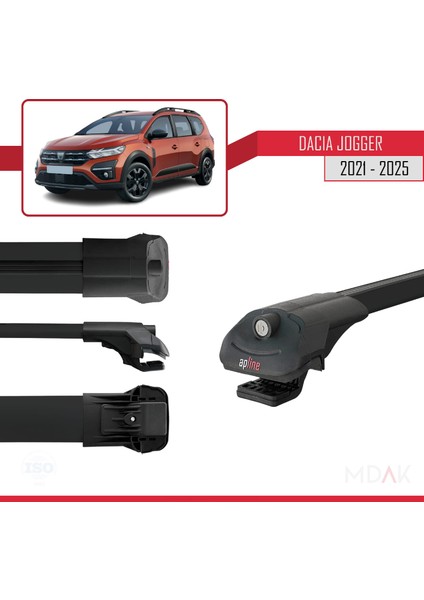 Dacia Jogger 2021 ve Sonrası ile Uyumlu Ace-1 Ara Atkı Tavan Barı Siyah 2 Adet modelleri