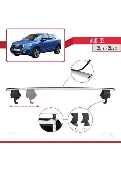 Q2 (Ga) 2017-2023 Arası ile Uyumlu Ace-4 Ara Atkı Tavan Barı Gri 2 Adet modelleri