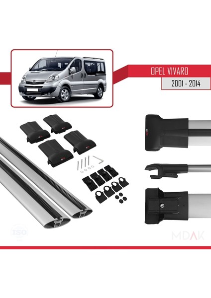 Opel Vivaro A 2001-2014 Arası ile Uyumlu Fly Model Ara Atkı Tavan Barı Gri 2 Adet indirimleri