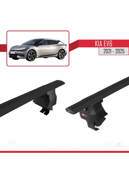 Kia Ev6 2021 ve Sonrası ile Uyumlu Ace-4 Ara Atkı Tavan Barı Siyah 2 Adet