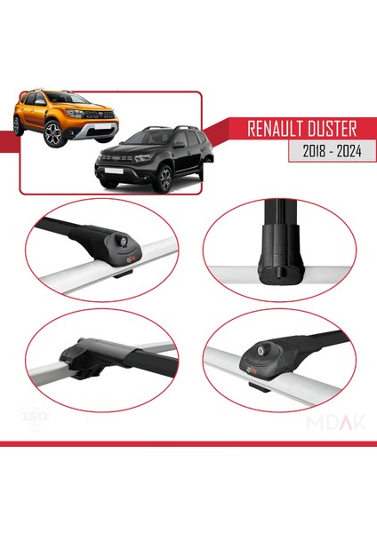 Renault Duster 2 (Hm) 2018 ve Sonrası ile Uyumlu Ace-1 Ara Atkı Tavan Barı Siyah 2 Adet