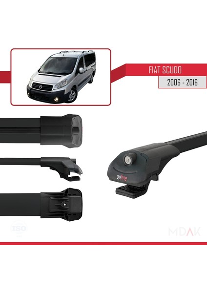 Fiat Scudo 2 2007-2016 Arası ile Uyumlu Ace-1 Ara Atkı Tavan Barı Siyah 4 Adet modelleri