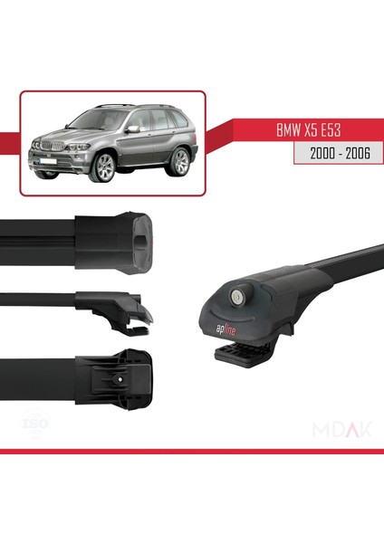 Bmw X5 (E53) 2000-2006 Arası ile Uyumlu Ace-1 Ara Atkı Tavan Barı Siyah 2 Adet modelleri