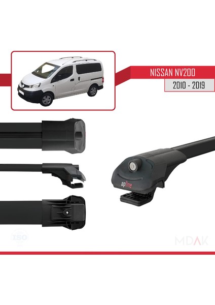 Nissan NV200 (M20) 2010-2019 Arası ile Uyumlu Ace-1 Ara Atkı Tavan Barı Siyah 3 Adet modelleri