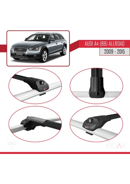 A4 (B8) Allroad 2009-2015 Arası ile Uyumlu Ace-1 Ara Atkı Tavan Barı Siyah 2 Adet fırsatları