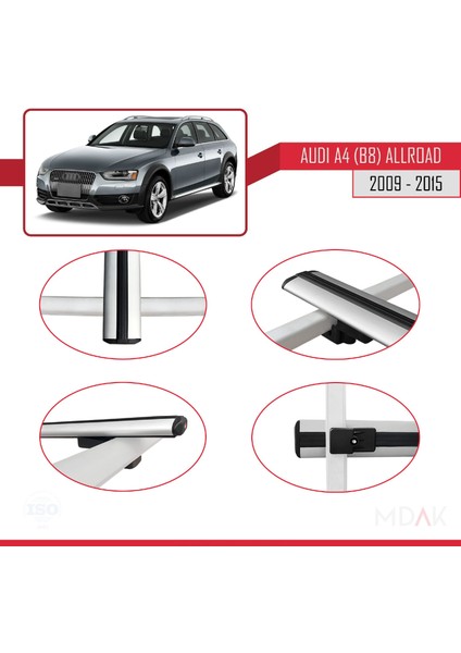 A4 (B8) Allroad 2009-2015 Arası ile Uyumlu Basıc Model Ara Atkı Tavan Barı Gri 2 Adet fırsatları