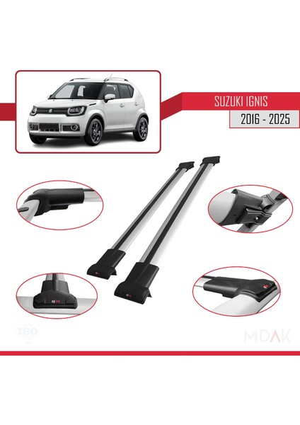 Suzuki Ignis 2016 ve Sonrası ile Uyumlu Fly Model Ara Atkı Tavan Barı Gri 2 Adet fırsatları