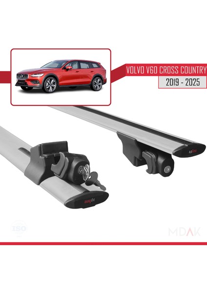 Volvo V60 Iı Cross Country 2019 ve Sonrası ile Uyumlu Hook Model Ara Atkı Tavan Barı Gri 2 Adet indirimleri