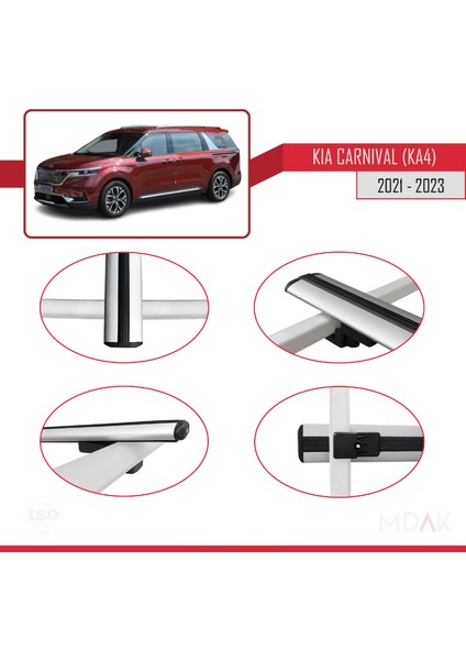 Kia Carnival 4 (Ka4) 2021-2023 Arası ile Uyumlu Basıc Model Ara Atkı Tavan Barı Gri 3 Adet fırsatları