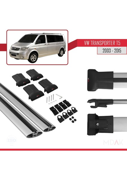 Volkswagen T5 Transporter 2003-2015 Arası ile Uyumlu Fly Model Ara Atkı Tavan Barı Gri 2 Adet indirimleri
