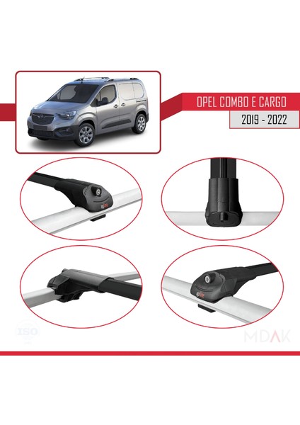 Opel Combo E Cargo 2019-2022 Arası ile Uyumlu Ace-1 Ara Atkı Tavan Barı Siyah 4 Adet fırsatları