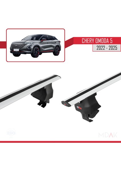 Chery Omoda 5 2023 ve Sonrası ile Uyumlu Ace-4 Ara Atkı Tavan Barı Gri 2 Adet