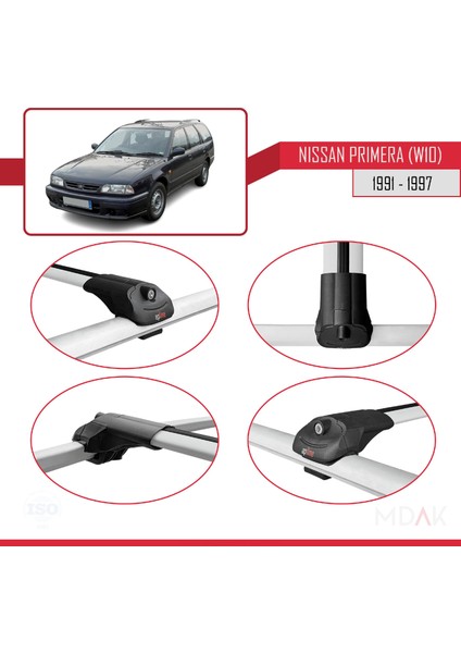 Nissan Primera (W10) Traveller 1991-1997 Arası ile Uyumlu Ace-1 Ara Atkı Tavan Barı Gri 2 Adet fırsatları