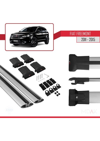 Fiat Freemont 2011-2015 Arası ile Uyumlu Fly Model Ara Atkı Tavan Barı Gri 2 Adet indirimleri