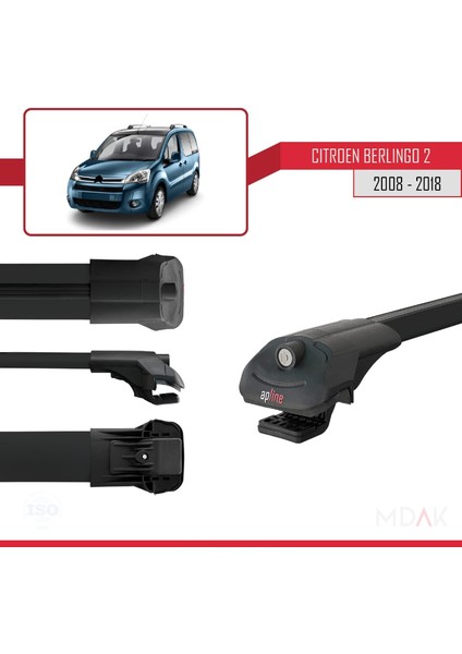 Citroen Berlingo 2 (B9) 2008-2018 Arası ile Uyumlu Ace-1 Ara Atkı Tavan Barı Siyah 3 Adet fırsatları