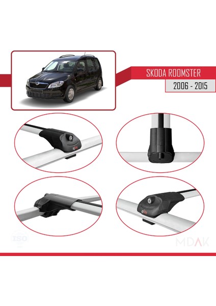 Skoda Roomster 2006-2015 Arası ile Uyumlu Ace-1 Ara Atkı Tavan Barı Gri 2 Adet fırsatları