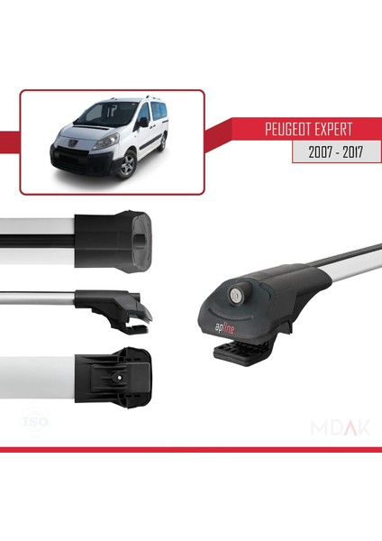 Peugeot Expert 2 2007-2016 Arası ile Uyumlu Ace-1 Ara Atkı Tavan Barı Gri 4 Adet modelleri