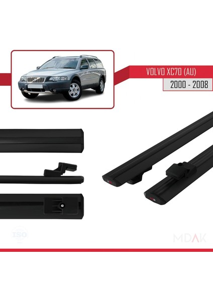 Volvo XC70 (P2) 2000-2007 Arası ile Uyumlu Basıc Model Ara Atkı Tavan Barı Siyah 2 Adet modelleri