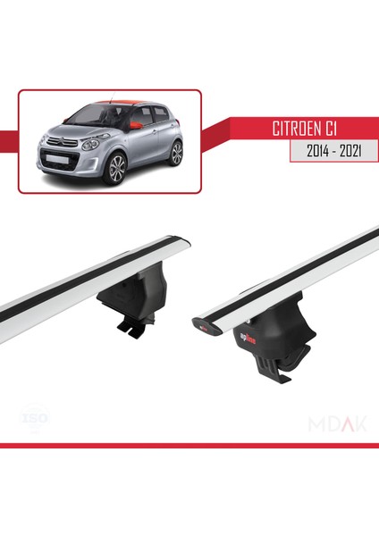 Citroen C1 (AB40) 2014-2021 Arası ile Uyumlu Ace-4 Ara Atkı Tavan Barı Gri 2 Adet fırsatları