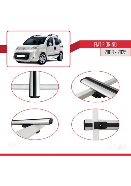 Fiat Fiorino 3 2008 ve Sonrası ile Uyumlu Basıc Model Ara Atkı Tavan Barı Gri 2 Adet fırsatları