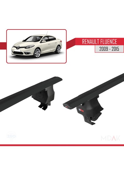 Renault Fluence 2009-2015 Arası ile Uyumlu Ace-4 Ara Atkı Tavan Barı Siyah 2 Adet indirimleri