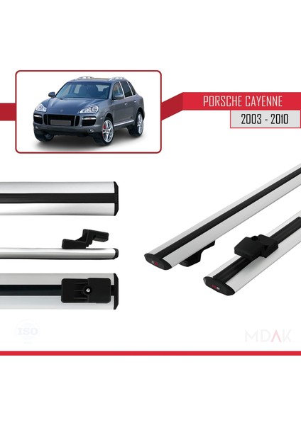 Porsche Cayenne (9pa) 2003-2010 Arası ile Uyumlu Basıc Model Ara Atkı Tavan Barı Gri 2 Adet modelleri