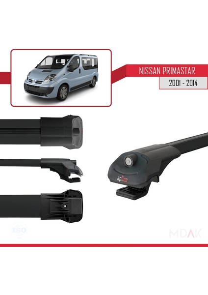 Nissan Primastar 2001-2014 Arası ile Uyumlu Ace-1 Ara Atkı Tavan Barı Siyah 2 Adet modelleri