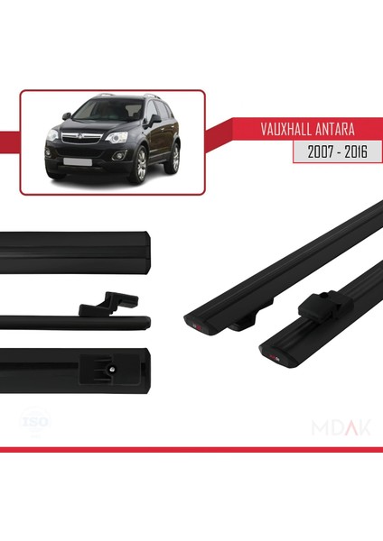 Vauxhall Antara 2007-2016 Arası ile Uyumlu Basıc Model Ara Atkı Tavan Barı Siyah 2 Adet modelleri
