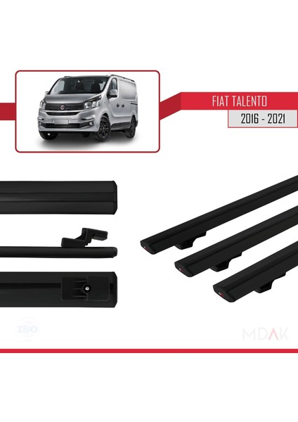 Fiat Talento 2016-2021 Arası ile Uyumlu Basıc Model Ara Atkı Tavan Barı Siyah 3 Adet modelleri