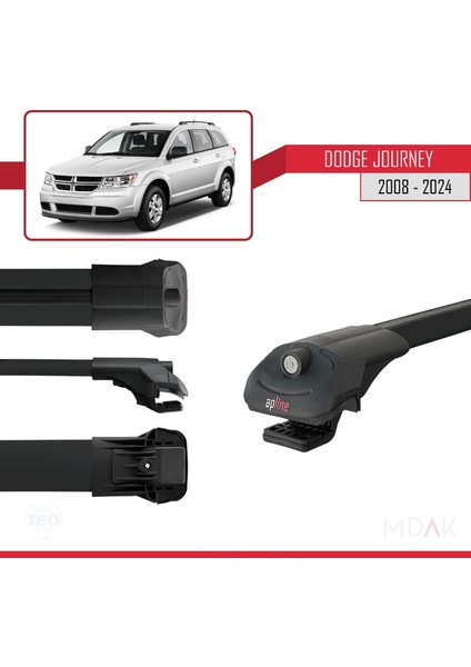 Dodge Journey 2008 ve Sonrası ile Uyumlu Ace-1 Ara Atkı Tavan Barı Siyah 2 Adet modelleri