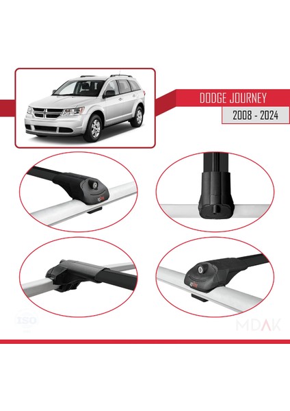 Dodge Journey 2008 ve Sonrası ile Uyumlu Ace-1 Ara Atkı Tavan Barı Siyah 2 Adet fırsatları