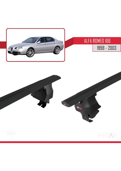 Alfa Romeo 166 (T936) Pre-Facelift 1998-2003 Arası ile Uyumlu Ace-4 Ara Atkı Tavan Barı Siyah 2 Adet fırsatları