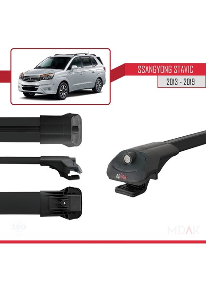 Ssangyong Stavic 2 2013-2019 Arası ile Uyumlu Ace-1 Ara Atkı Tavan Barı Siyah 2 Adet modelleri