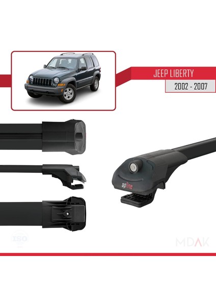 Jeep Liberty 2002-2007 Arası ile Uyumlu Ace-1 Ara Atkı Tavan Barı Siyah 3 Adet modelleri