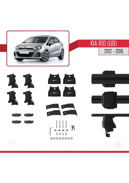 Kia Rio 3 (Ub) Hb 2012-2016 Arası ile Uyumlu Ace-4 Ara Atkı Tavan Barı Siyah 2 Adet indirimleri