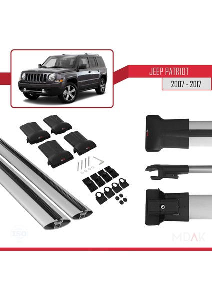Jeep Patriot 2007-2017 Arası ile Uyumlu Fly Model Ara Atkı Tavan Barı Gri 2 Adet indirimleri