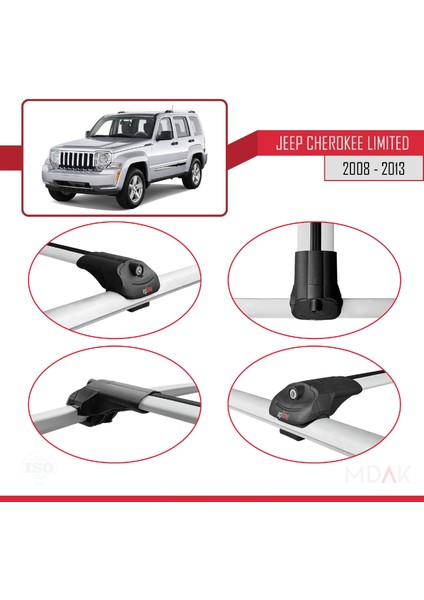 Jeep Cherokee 4 (Kk) 2008-2013 Arası ile Uyumlu Ace-1 Ara Atkı Tavan Barı Gri 2 Adet fırsatları
