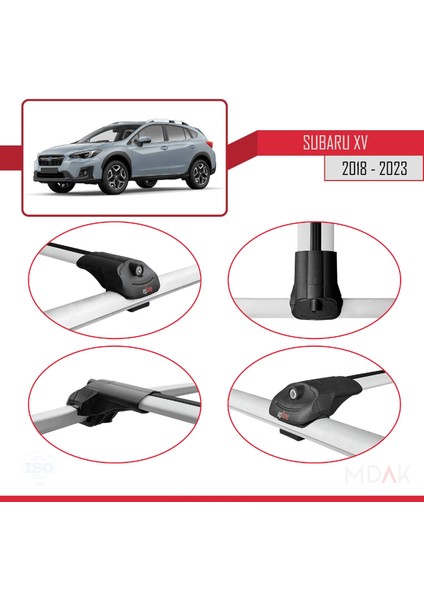 Subaru Xv 2 2018-2023 Arası ile Uyumlu Ace-1 Ara Atkı Tavan Barı Gri 3 Adet fırsatları